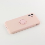 Hülle iPhone 11 - Soft Touch mit Ring - Rosa