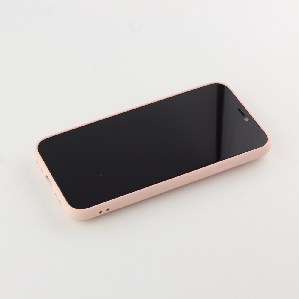 Hülle iPhone X / Xs - Soft Touch mit Ring - Rosa