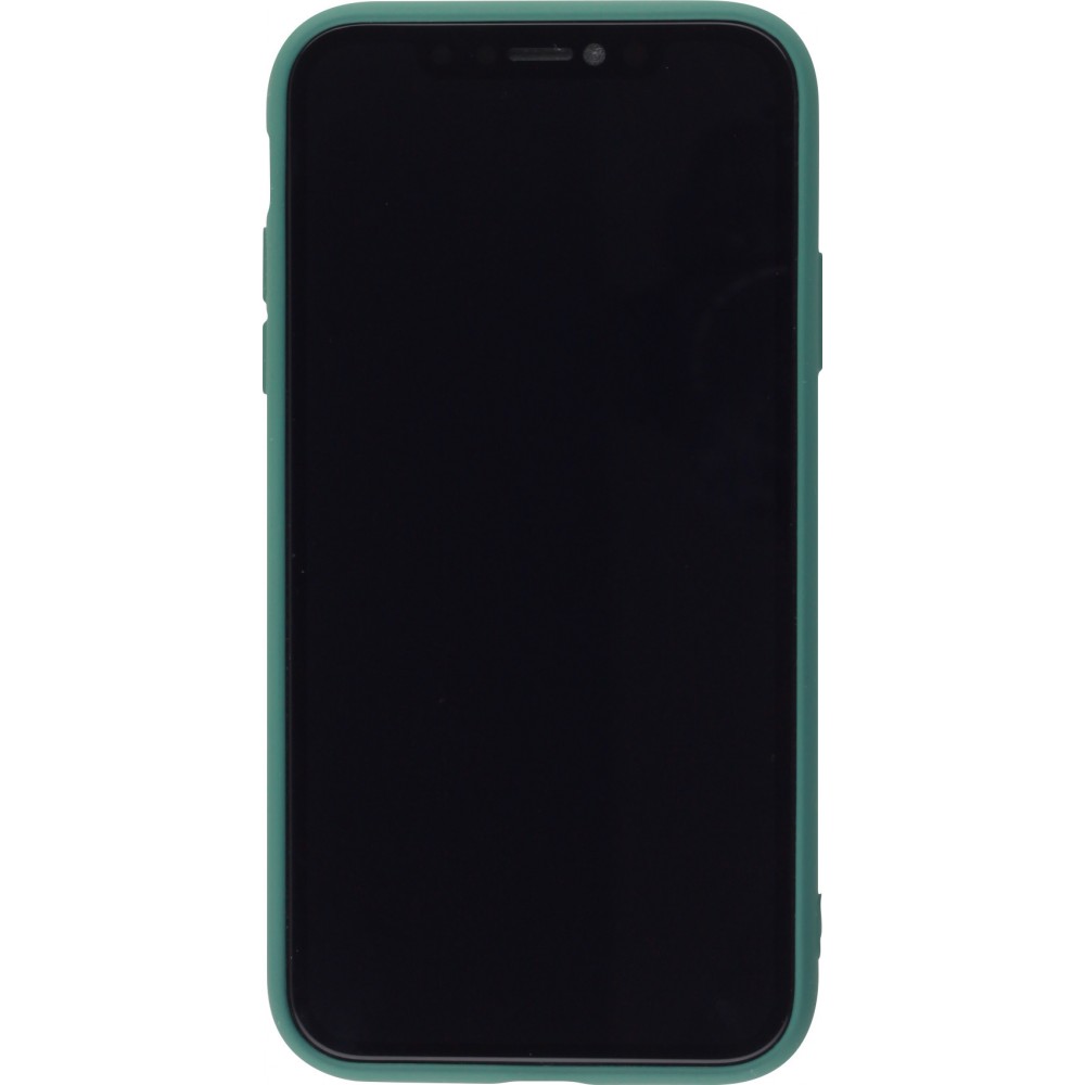 Coque iPhone 11 Pro - Soft Touch avec anneau - Vert foncé