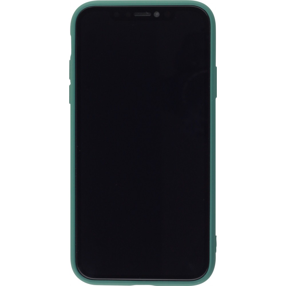 Coque iPhone 13 - Soft Touch avec anneau - Vert foncé