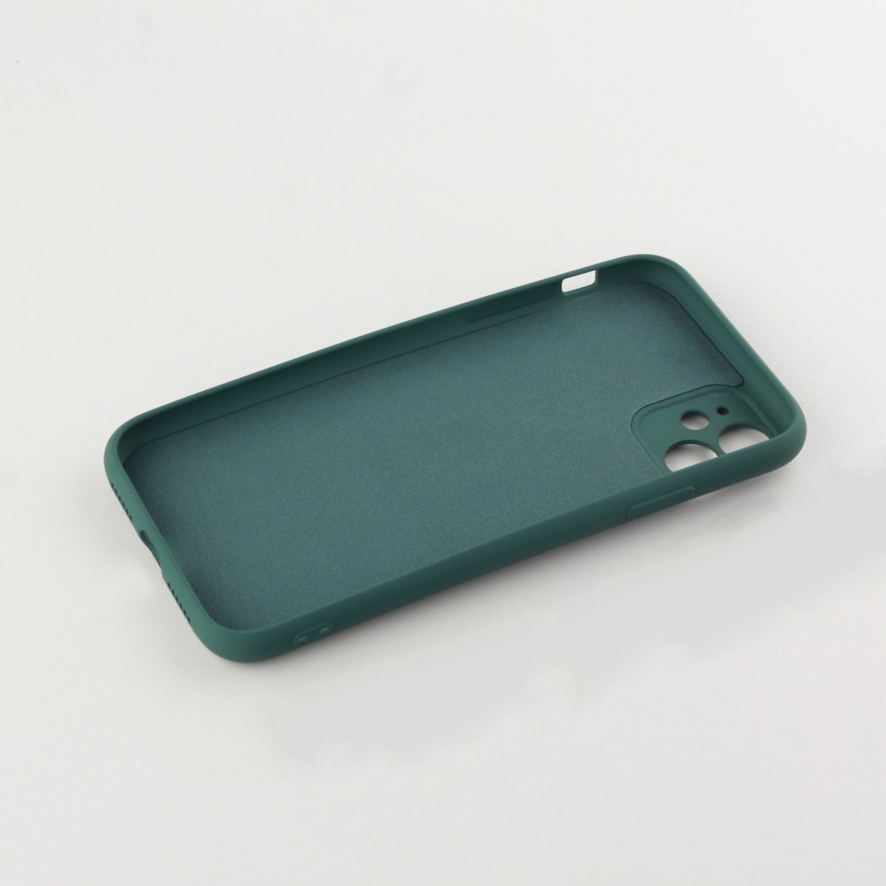 Coque iPhone 13 Pro Max - Soft Touch avec anneau - Vert foncé