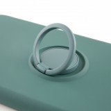 Coque iPhone 13 - Soft Touch avec anneau - Vert foncé