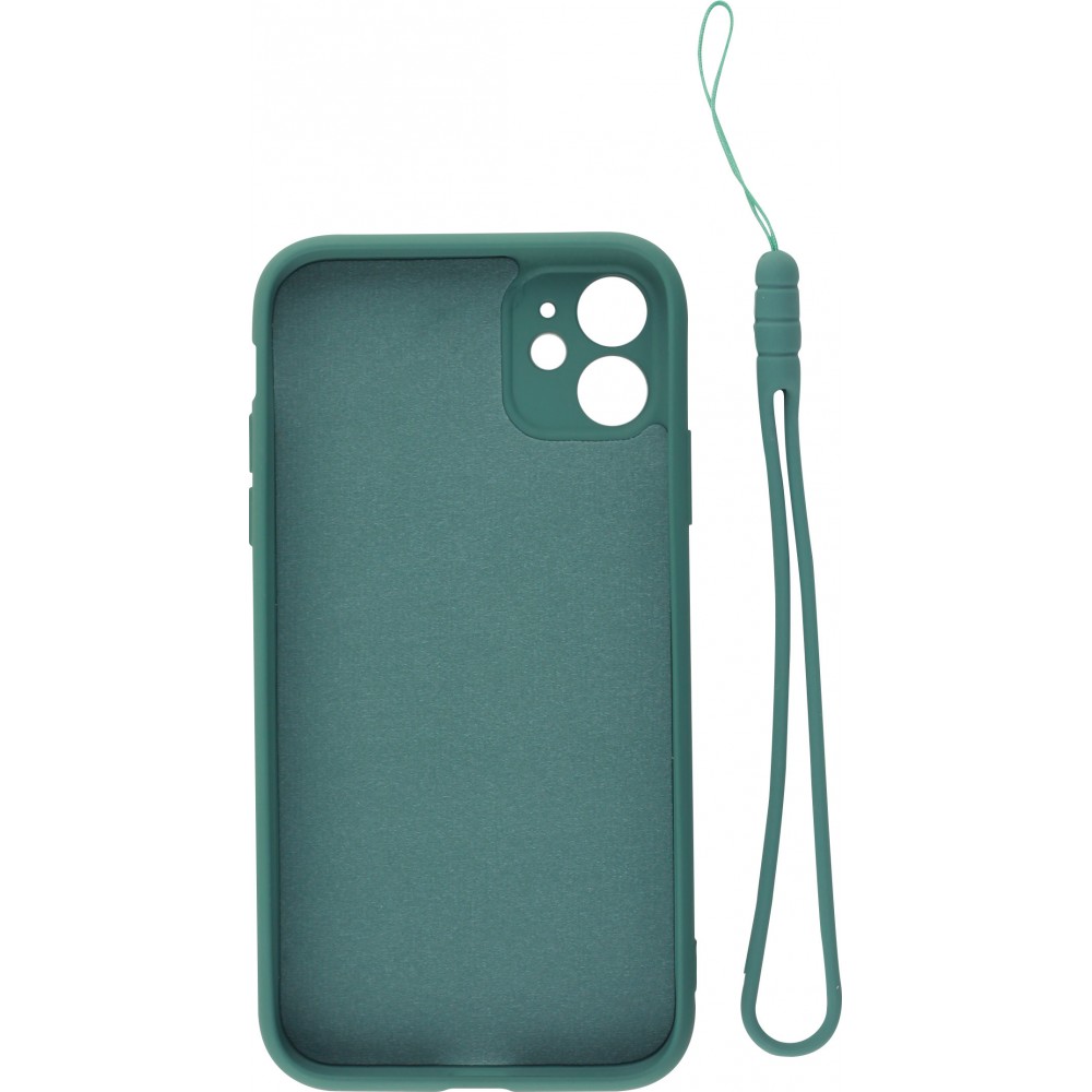 Coque iPhone XR - Soft Touch avec anneau - Vert foncé