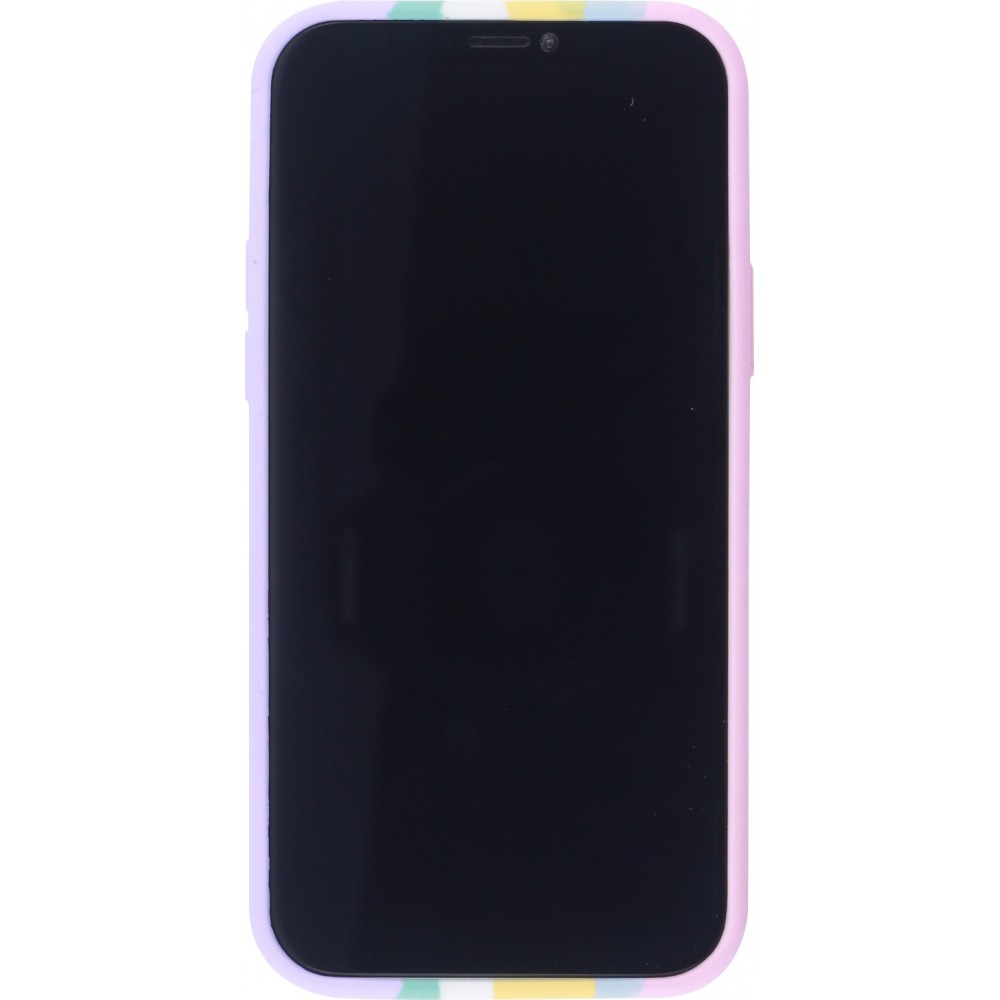 Coque iPhone 11 - Soft Touch multicolors rose - Violet