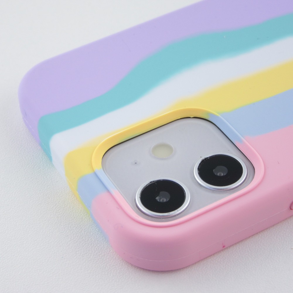 Hülle iPhone 11 - Soft Touch multicolors rosa - Violett
