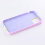 Coque iPhone 11 - Soft Touch multicolors rose - Violet