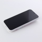 Coque iPhone 12 / 12 Pro - Bright Line avec anneau - Blanc