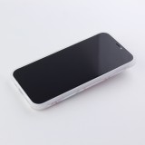 Hülle iPhone 12 / 12 Pro - Bright Line mit Ring - Weiss