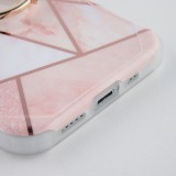Coque iPhone 12 / 12 Pro - Bright Line avec anneau - Rose