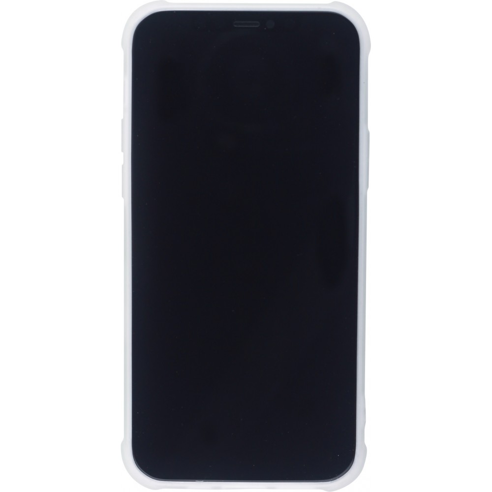 Hülle iPhone 12 / 12 Pro - Bright Line mit Ring - Türkis