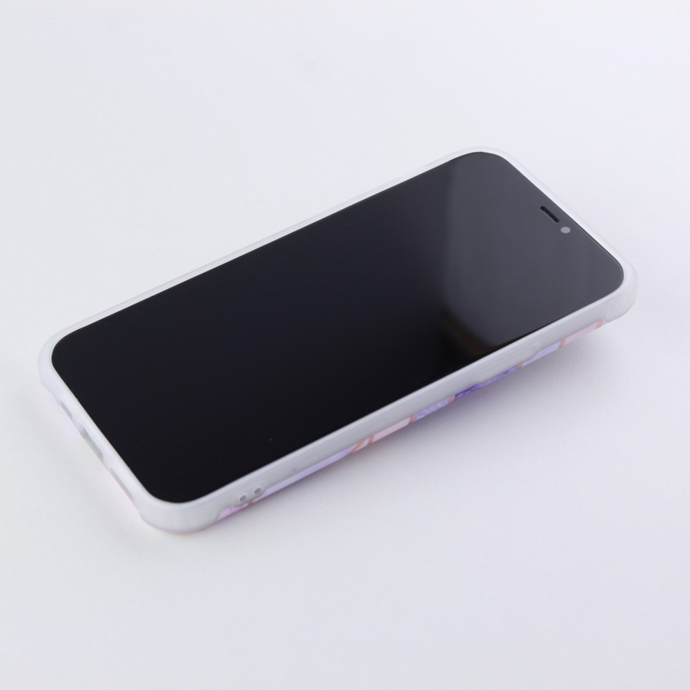 Coque iPhone 12 / 12 Pro - Bright Line avec anneau - Violet