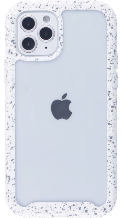 Coque iPhone 12 / 12 Pro - Bumper 360 Clear Splash paint - Blanc