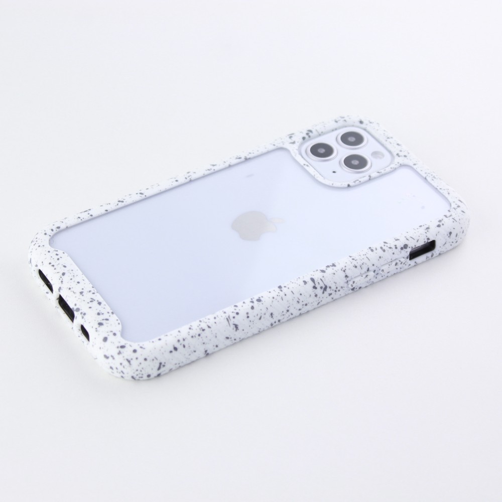 Coque iPhone 12 Pro Max - Bumper 360 Clear Splash paint - Blanc