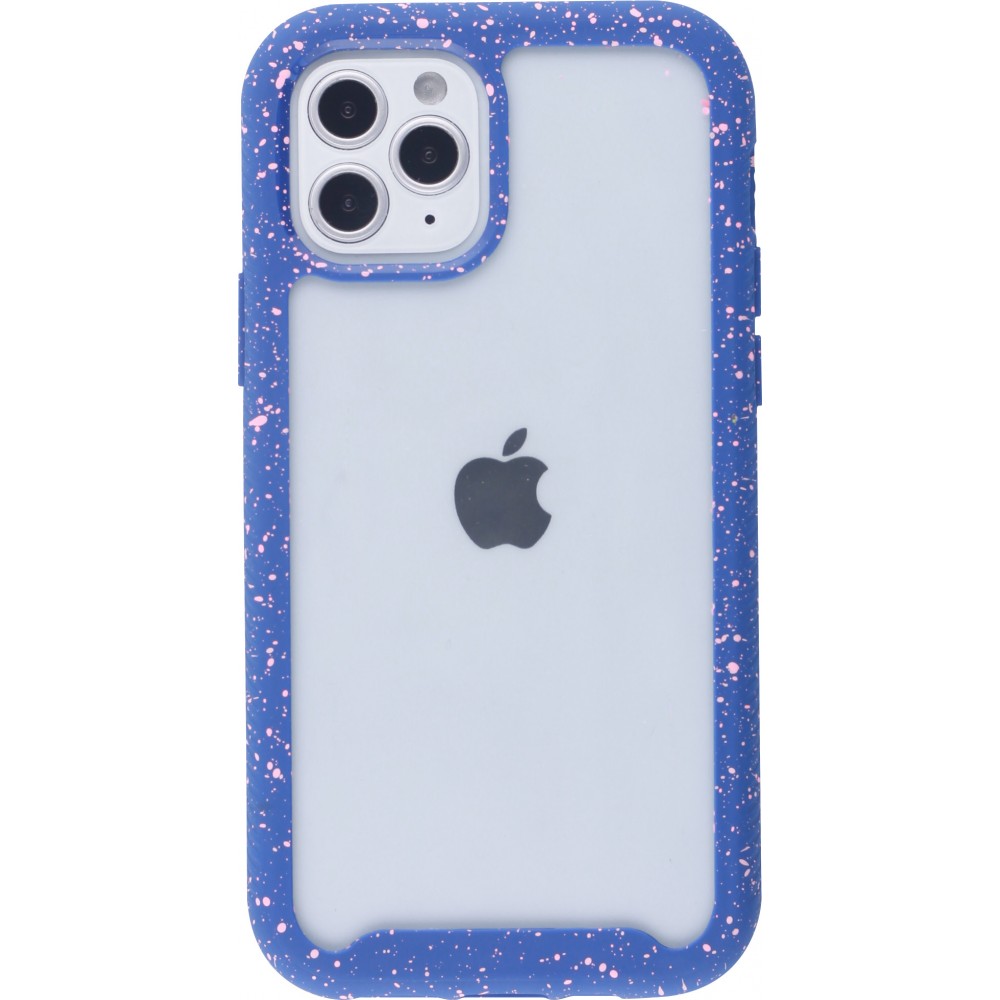Coque iPhone 12 mini - Bumper 360 Clear Splash paint - Bleu