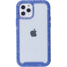 Coque iPhone 12 Pro Max - Bumper 360 Clear Splash paint - Bleu