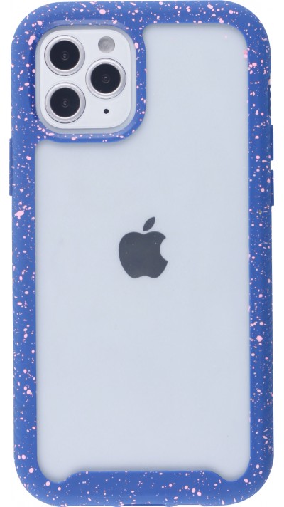 Coque iPhone 12 / 12 Pro - Bumper 360 Clear Splash paint - Bleu