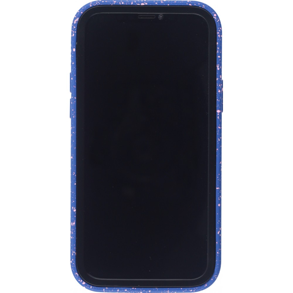 Coque iPhone 12 / 12 Pro - Bumper 360 Clear Splash paint - Bleu