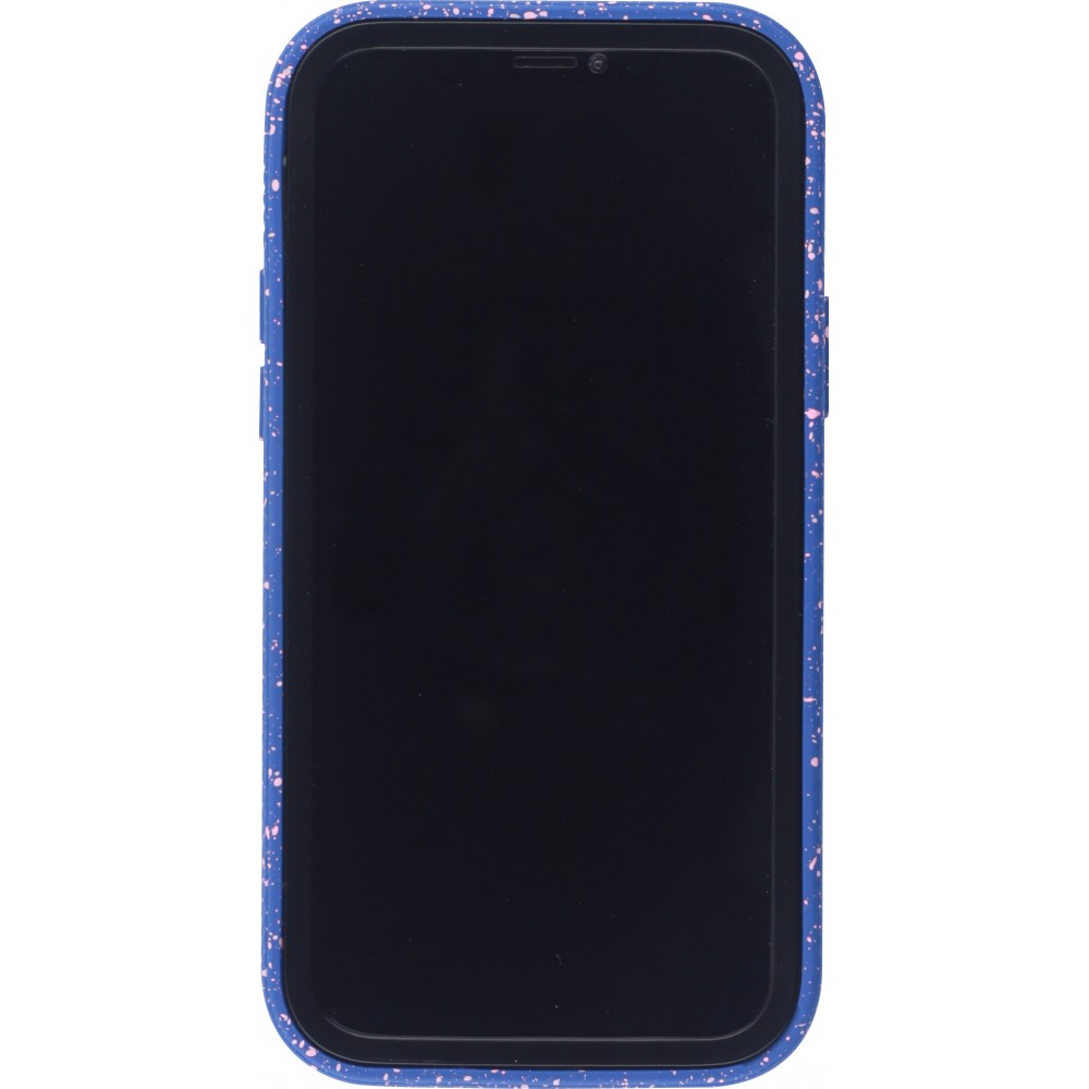 Coque iPhone 12 Pro Max - Bumper 360 Clear Splash paint - Bleu