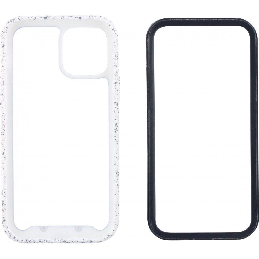 Coque iPhone 12 mini - Bumper 360 Clear Splash paint - Bleu