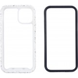 Coque iPhone 12 / 12 Pro - Bumper 360 Clear Splash paint - Bleu