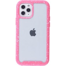 Coque iPhone 12 Pro Max - Bumper 360 Clear Splash paint - Rose