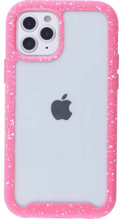 Coque iPhone 12 / 12 Pro - Bumper 360 Clear Splash paint - Rose