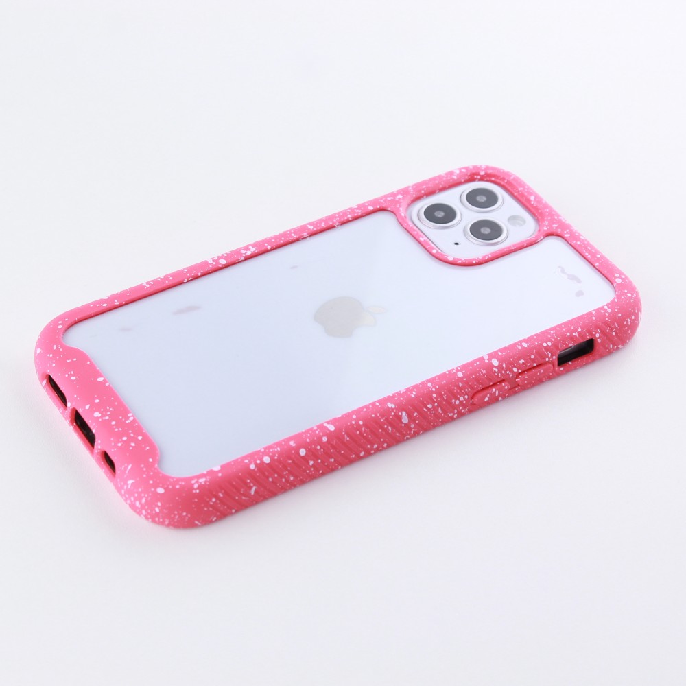 Coque iPhone 12 Pro Max - Bumper 360 Clear Splash paint - Rose