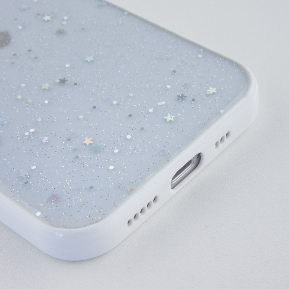 Coque iPhone 12 / 12 Pro - Clear Bubble Stars - Blanc