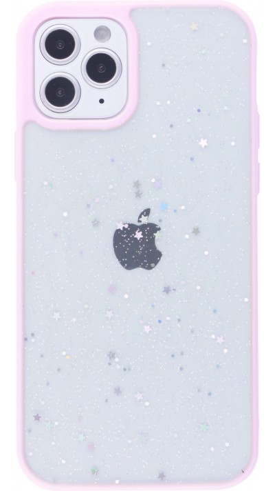 Coque iPhone 12 / 12 Pro - Clear Bubble Stars - Rose