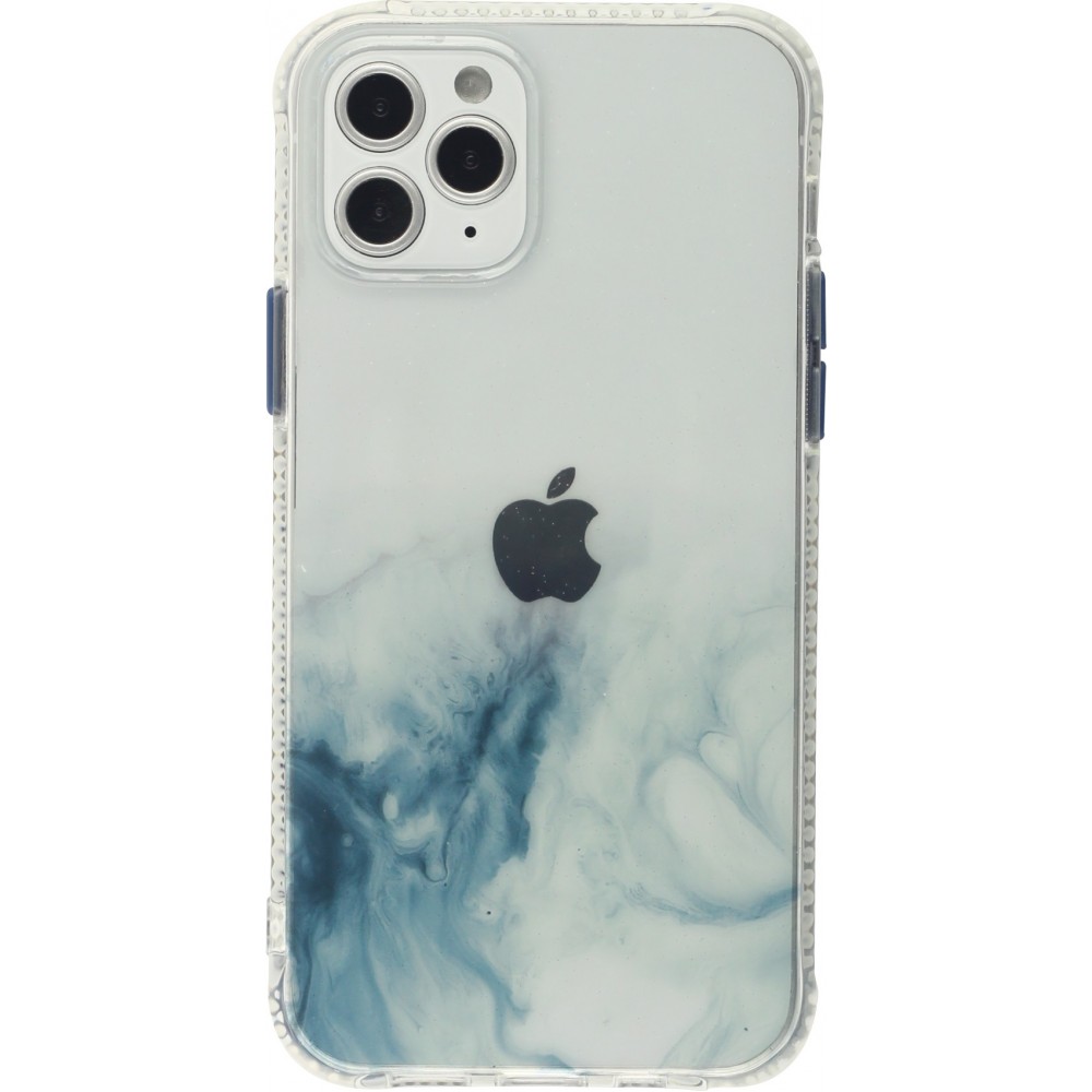 Coque iPhone 12 / 12 Pro - Clear Bumper gradient paint - Bleu clair