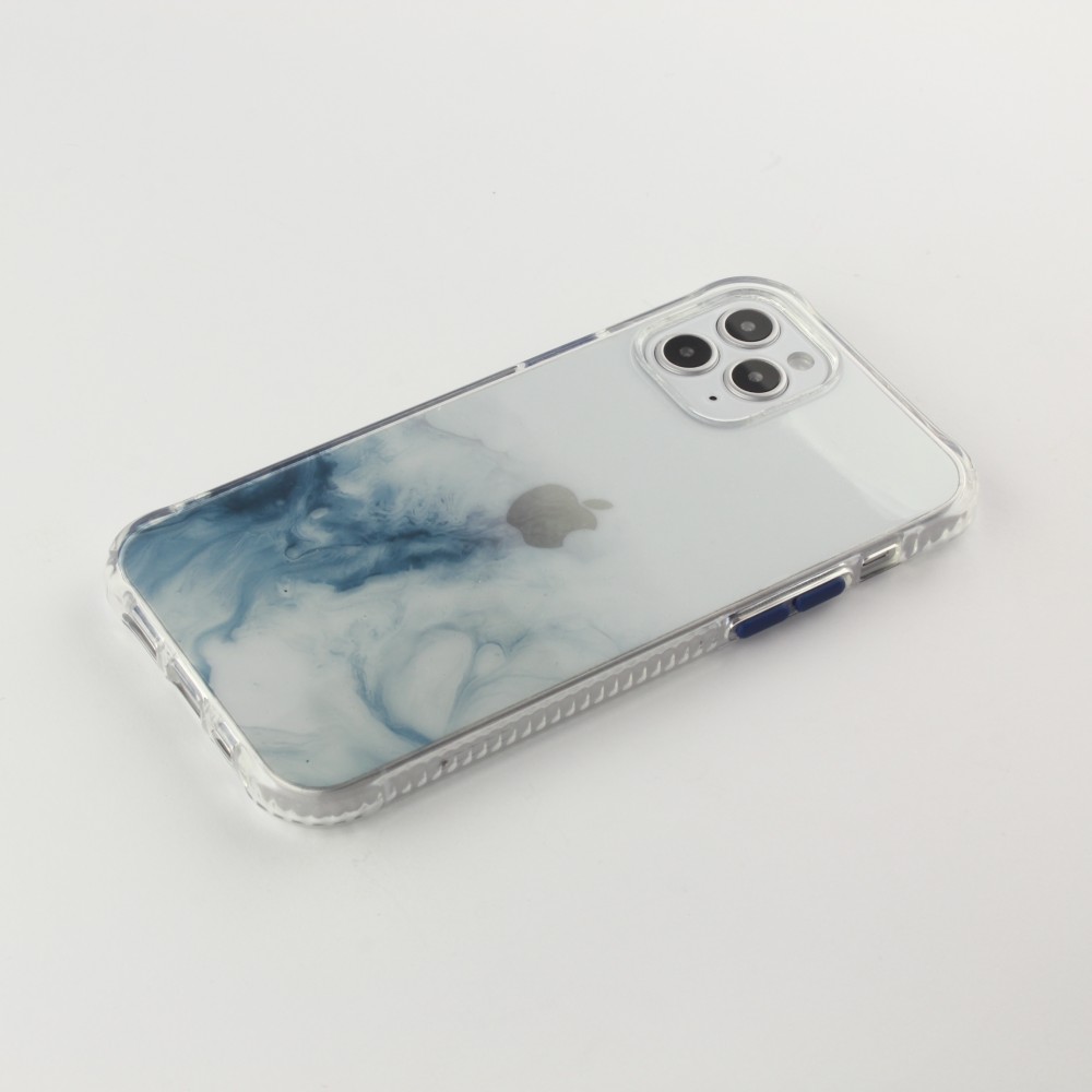 Coque iPhone 13 Pro Max - Clear Bumper gradient paint - Bleu clair