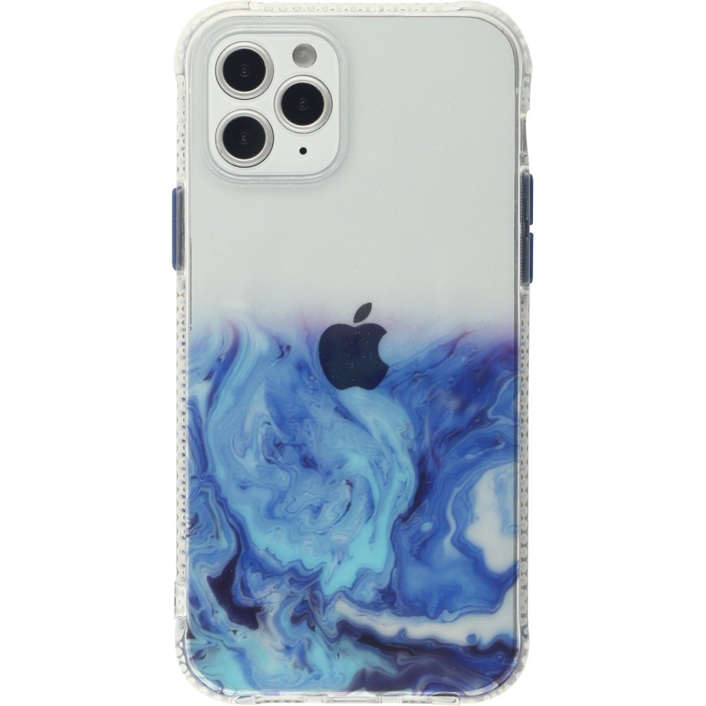 Coque iPhone 13 Pro Max - Clear Bumper gradient paint - Bleu foncé