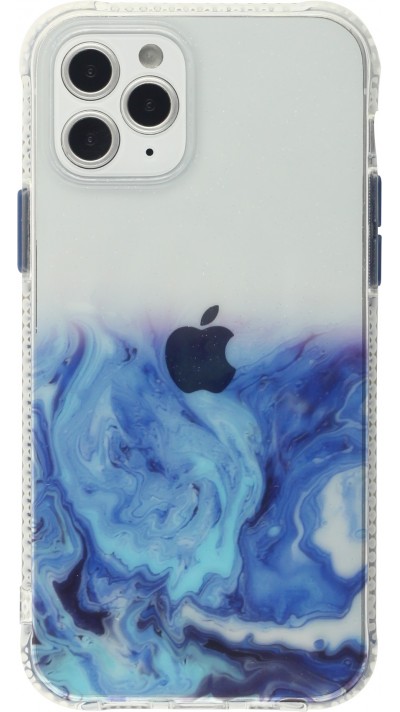 Coque iPhone 13 Pro Max - Clear Bumper gradient paint - Bleu foncé