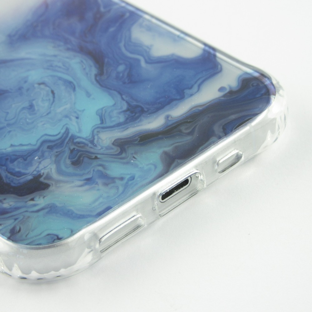 iPhone 13 Pro Case Hülle - Clear Bumper Gradient Farbe dunkelblau