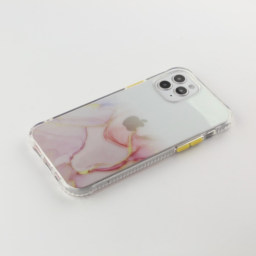 Coque iPhone 13 Pro Max - Clear Bumper gradient paint - Rose