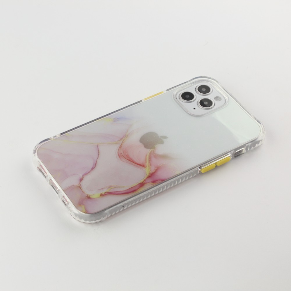 Coque iPhone 12 / 12 Pro - Clear Bumper gradient paint - Rose