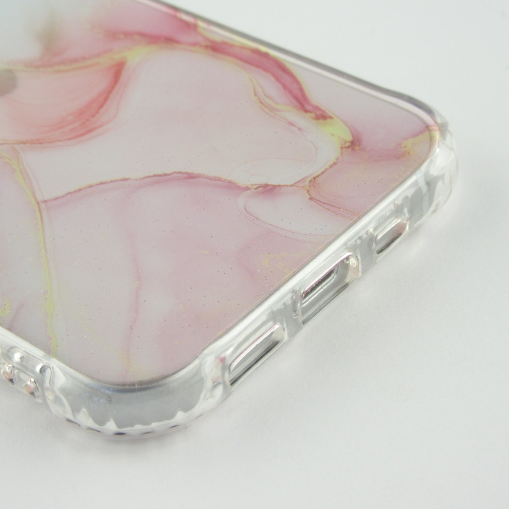 Coque iPhone 12 / 12 Pro - Clear Bumper gradient paint - Rose