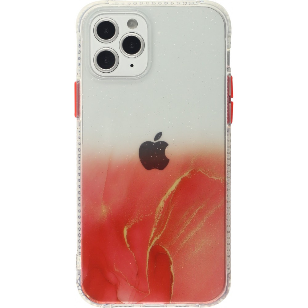 Coque iPhone 12 / 12 Pro - Clear Bumper gradient paint - Rouge