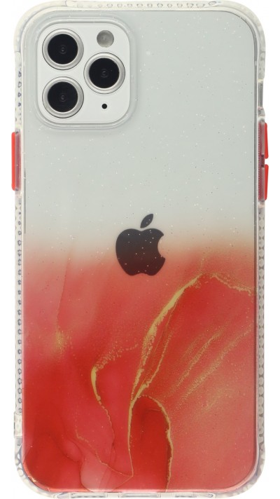 Coque iPhone 12 Pro Max - Clear Bumper gradient paint - Rouge