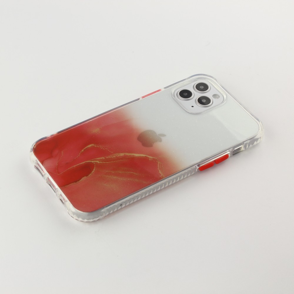 Coque iPhone 12 / 12 Pro - Clear Bumper gradient paint - Rouge