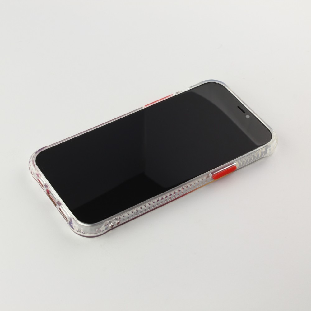 Coque iPhone 12 / 12 Pro - Clear Bumper gradient paint - Rouge