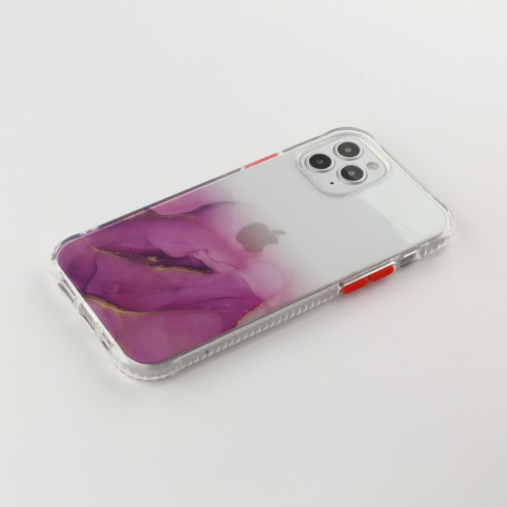 Coque iPhone 12 Pro Max - Clear Bumper gradient paint - Violet