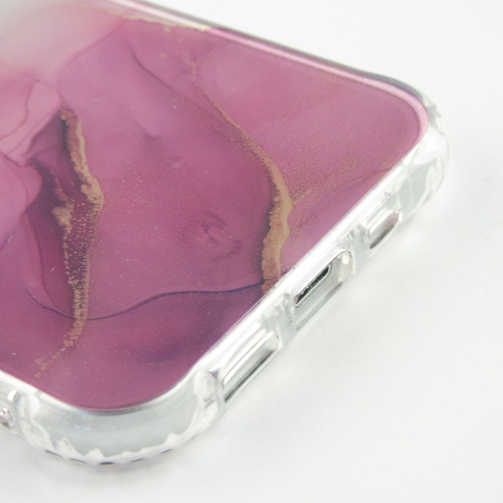 Coque iPhone 13 Pro Max - Clear Bumper gradient paint - Violet