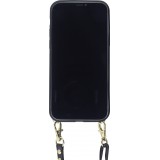 Hülle iPhone 12 Pro Max - Krokodil mit Riemen  - Schwarz