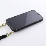 Hülle iPhone 12 Pro Max - Krokodil mit Riemen  - Schwarz