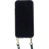 Coque iPhone 12 Pro Max - Croco avec lanière - Vert