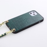 Hülle iPhone 11 - Krokodil mit Riemen  grün
