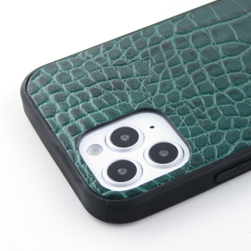 Coque iPhone 11 - Croco avec lanière - Vert