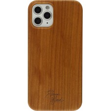 Coque iPhone 12 / 12 Pro - Eleven Wood 100% bois Cherry