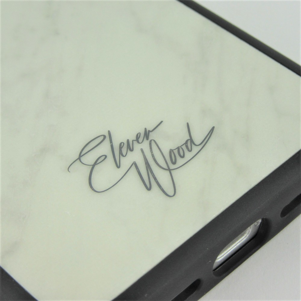 Hülle iPhone 12 / 12 Pro - Eleven Wood Echtstein Marmor - Weiss